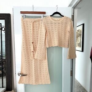 Spell Beige Crochet Knit Set